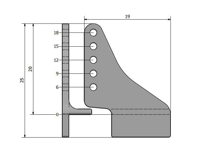 Control Horn, 20mm 5 holes
