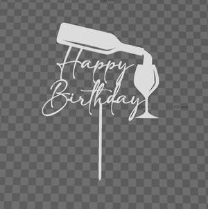TOPPERS HAPPY BIRTHDAY CAKE HAPPY BIRTHDAY WINE GLASS BIRTHDAY