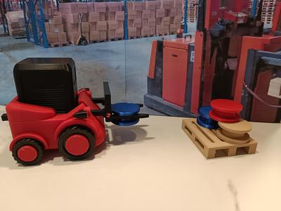 chariot élévateur avec fourche mobile (board game) - forklift with moving fork (board game)