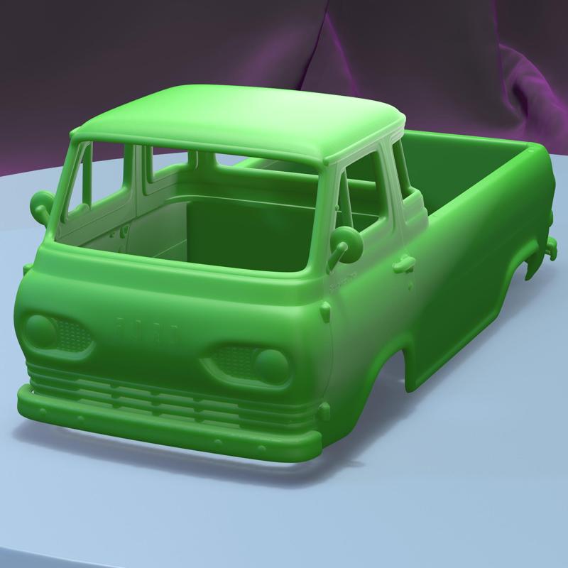 FORD E SERIES ECONOLINE PICKUP 1963 (1/24) printable car body