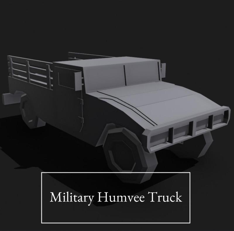 Low poly Humvee Truck ( 1/18 Scale )