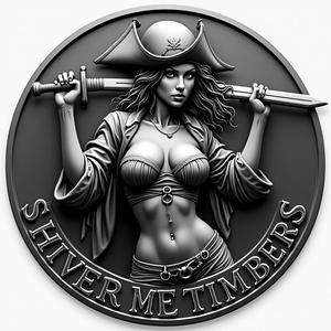 Shiver me timbers pirate coin wall art