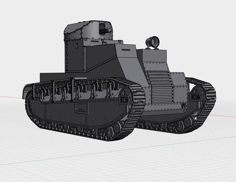 1-35 scale HMAT TiT.Bits / Walrus, British Vickers Medium Dragon Mk 1 with Rolls Royce AC turret