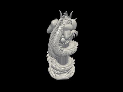 Dragon Coiled Column Statue - Fantasy Decor