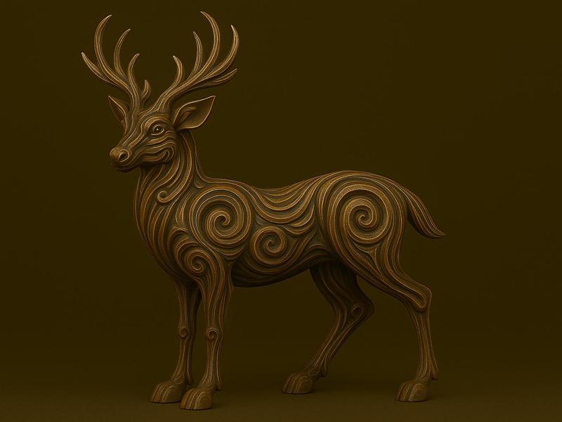 Forest Guardian – Decorative Spiral Deer