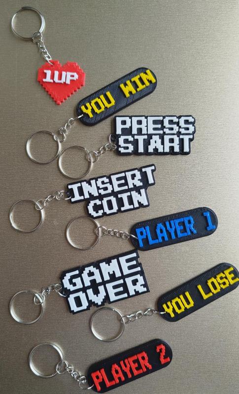 Retro gamer keychains