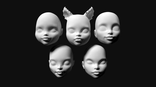 Heads for OOAK doll customizing - compatible with monster high dolls - pack 17
