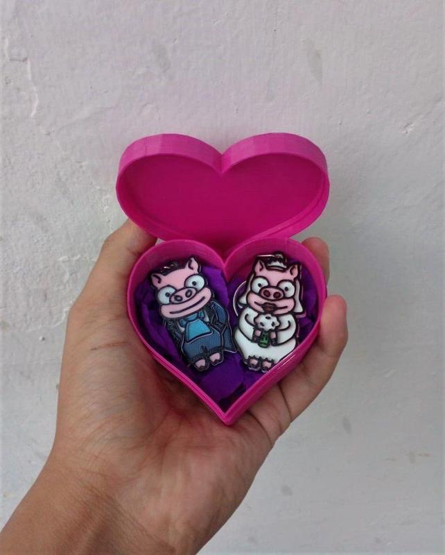 Keychain Chanchitos Gemelos (The Simpsons) + Little Box