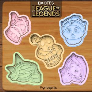 League of Legends Emote Cookie Cutter Set (Blitzcrank, Teemo, Rammus, Fiora, Thumbs-Up)