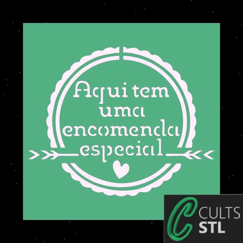 Stencil Aqui tem uma encomenda especial - 10x10