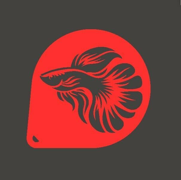 Ornamental fish Poecilia Reticulata or Guppy Stencil 1