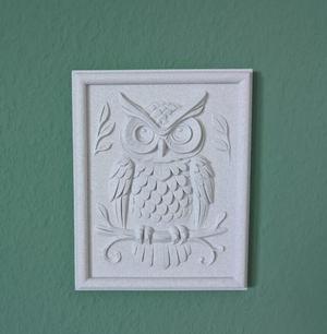 Owl in relief - Detailed 3D mural