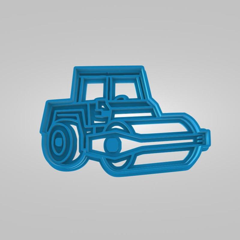 Road Roller Construction Vehicle Truck Imprint Cookie Cutter