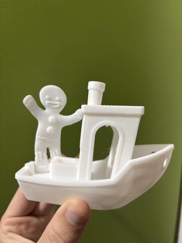 Gingy sailing on Benchy, the Shrek Gingerbread Man