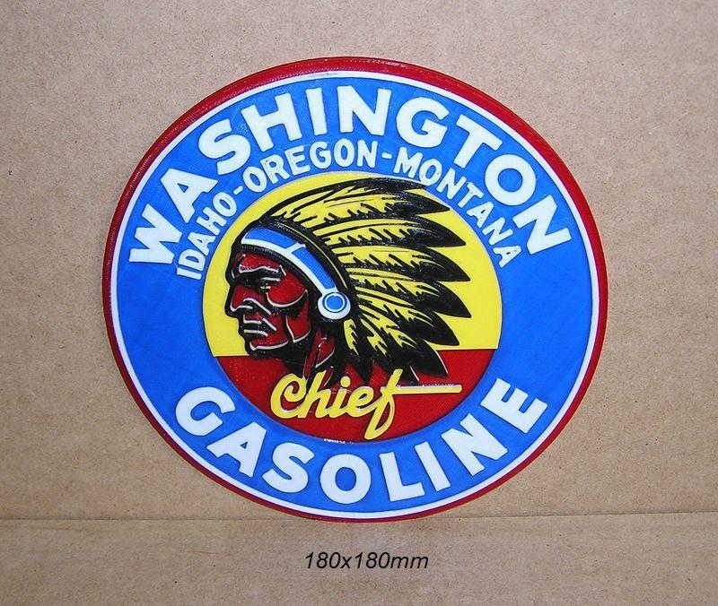 Washinton, Gasoline, sign, signboard, sign, logo, vehicle, car, automobile, workshop, mechanic