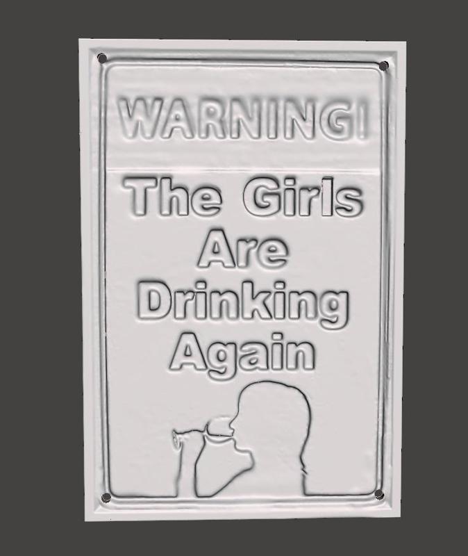 girls drinking   sign
