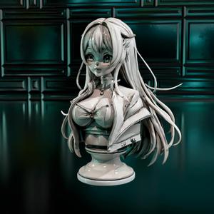 nime-Style Idol Girl Bust - High Detail Resin Model for Collectors - 3D Model Figure