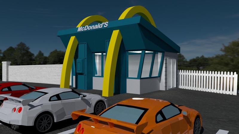 fast food Diorama 1:64 diecast hotwheels