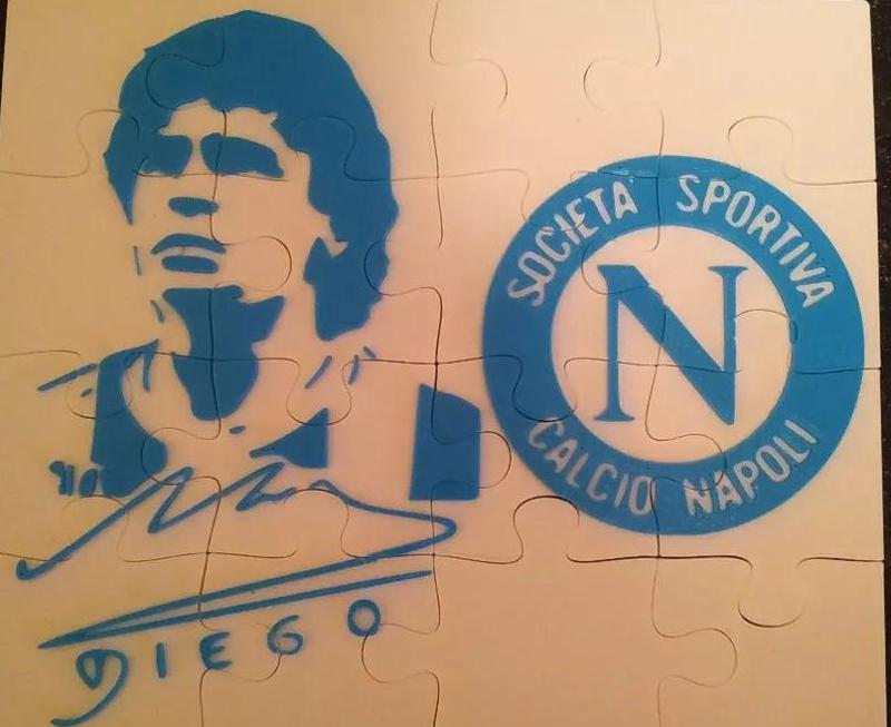 PUZZLES DIEGO ARMANDO MARADONA LOGO NAPOLI CALCIO