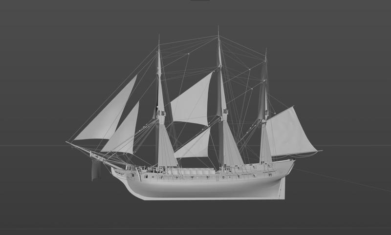[Naval Action] Rattlesnake_Heavy sailboat digital model