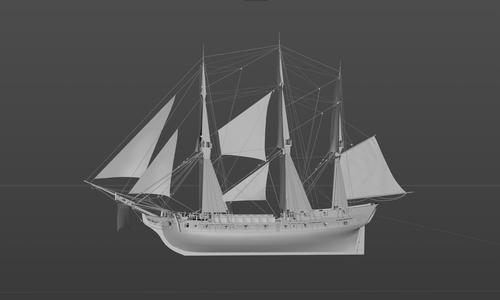 [Naval Action] Rattlesnake_Heavy sailboat digital model