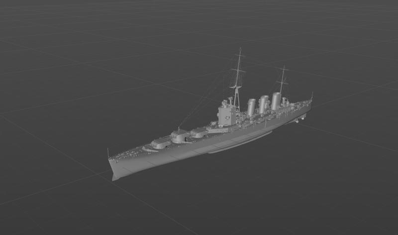 British cruiser "Nottingham" 3D model material