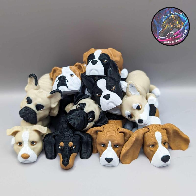 Baby Flexi Dog Keychain Set 3 (set of 10)