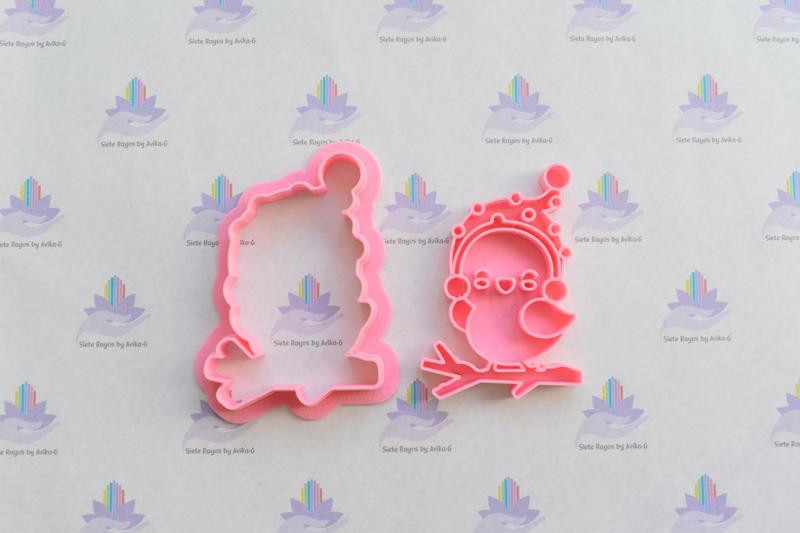 Christmas Birdie Cookie Cutter with internal marker
