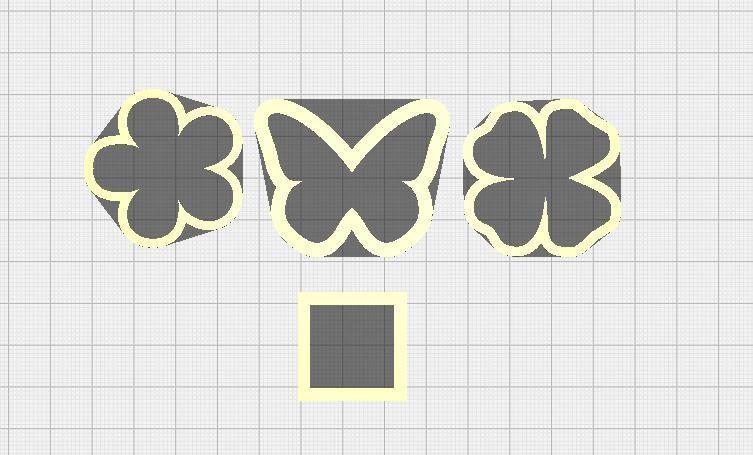 Molds for needle felting - Butterfly, Flower, Four leaf clover, Square