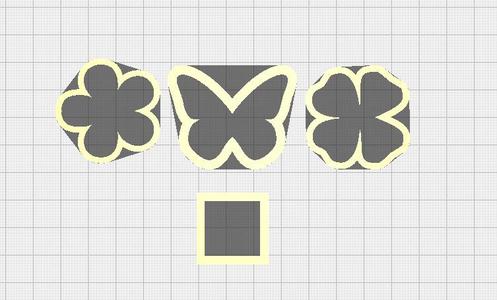 Molds for needle felting - Butterfly, Flower, Four leaf clover, Square