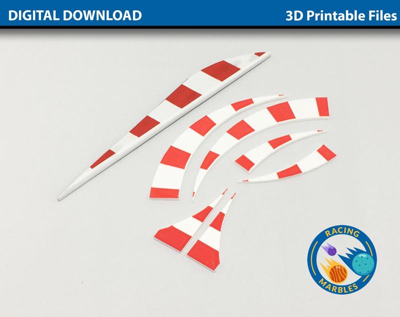 Track Curbs for Marble Sports Racing System - A Modular Marble Racetrack Toy