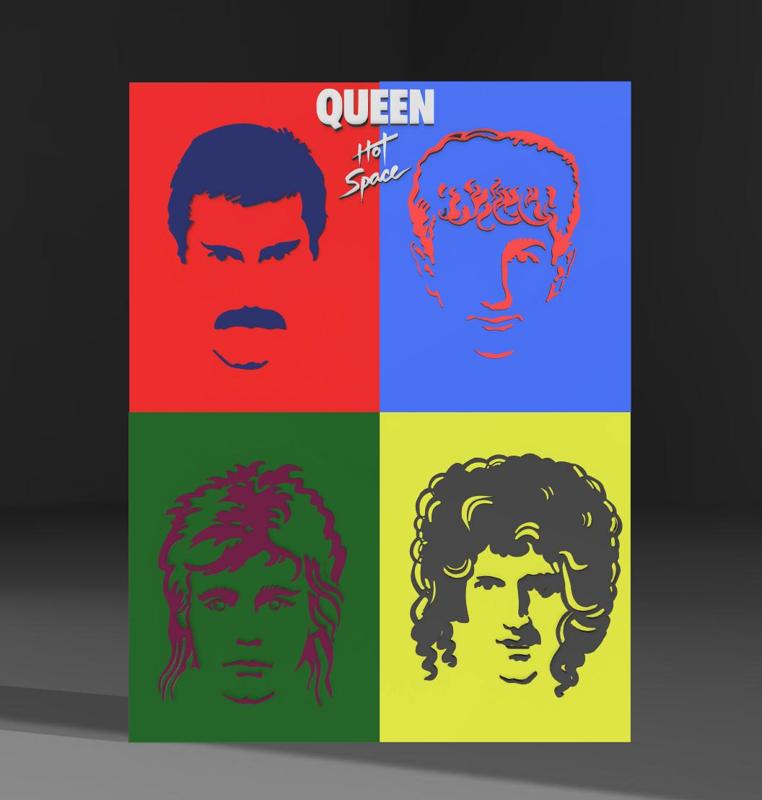 Queen Hot space album wall art.