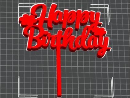 HAPPY BIRTHDAY CAKE TOPPER