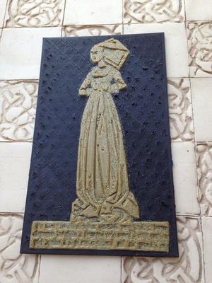 Medieval Lady Brass Memorial Plaque