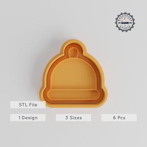 Santa Hat Cookie Cutter & Stamp Pack, Christmas Hat Baking Tools, Festive Fondant Cutter Set, Winter Cap Shapes, 3 Sizes, 6 Pieces PRODUCT_4934