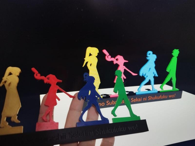 Kazuma, Aqua, Megumin, Darkness (2D MAIN CHARACTERS)