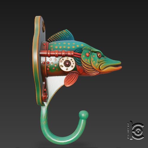 Bytepike Hook - Cyber Predator Fish STL