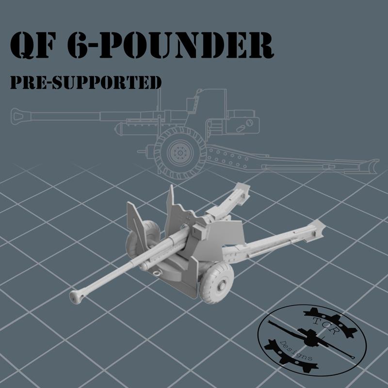 QF 6 pounder - 1/72 Anti Tank Cannon - Presupported