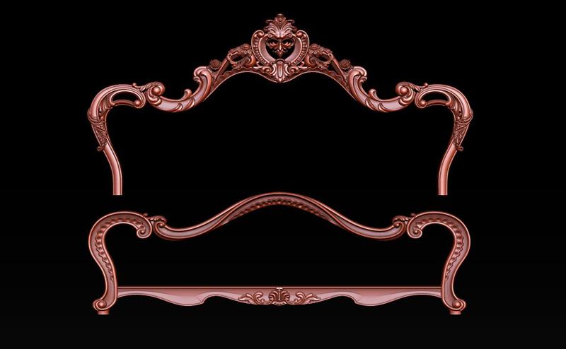 Classic Bed 3D relief models