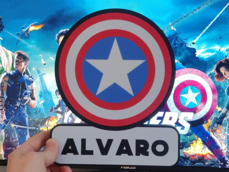 Customizable Captain America sign.
