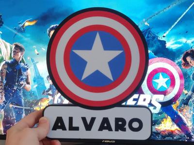 Customizable Captain America sign.