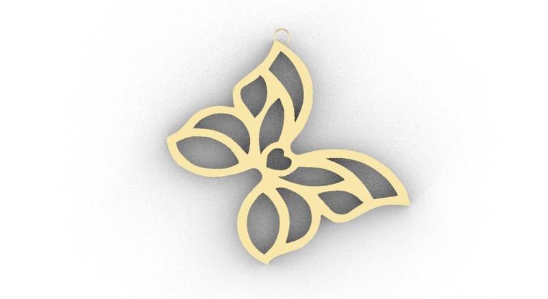 heart butterfly pendant