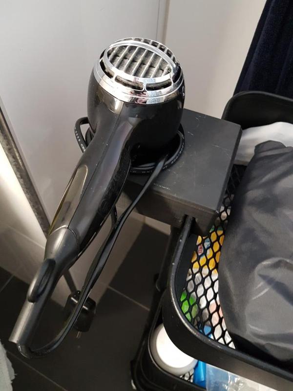 Blow dryer holder for IKEA RÅSKOG