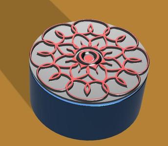 round box with carved lid