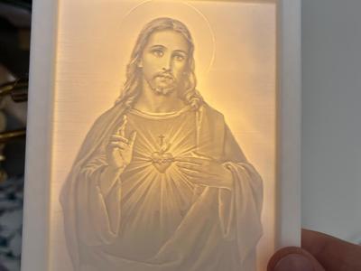 Lithophane - The Sacred Heart of Jesus