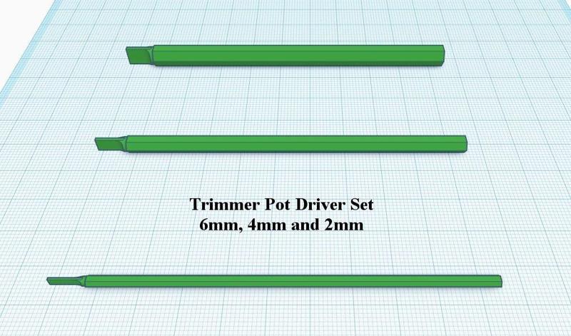 Trimmer Pot Driver Set 6mm, 4mm and 2mm