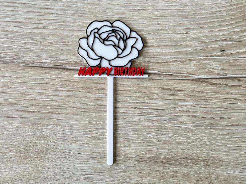 happy birthday peony topper