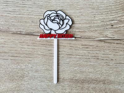 happy birthday peony topper