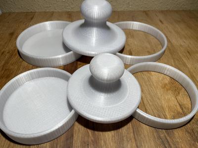 Patty press for hamburger cheeseburgers