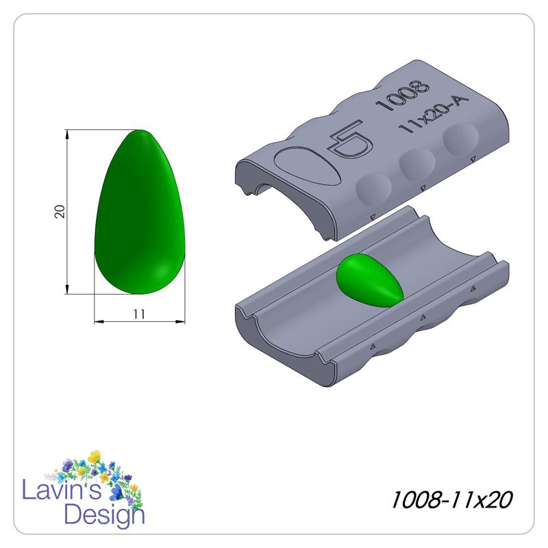 POLYMER CLAY BEAD ROLLER / EGG SHAPE / LED1008-11x20